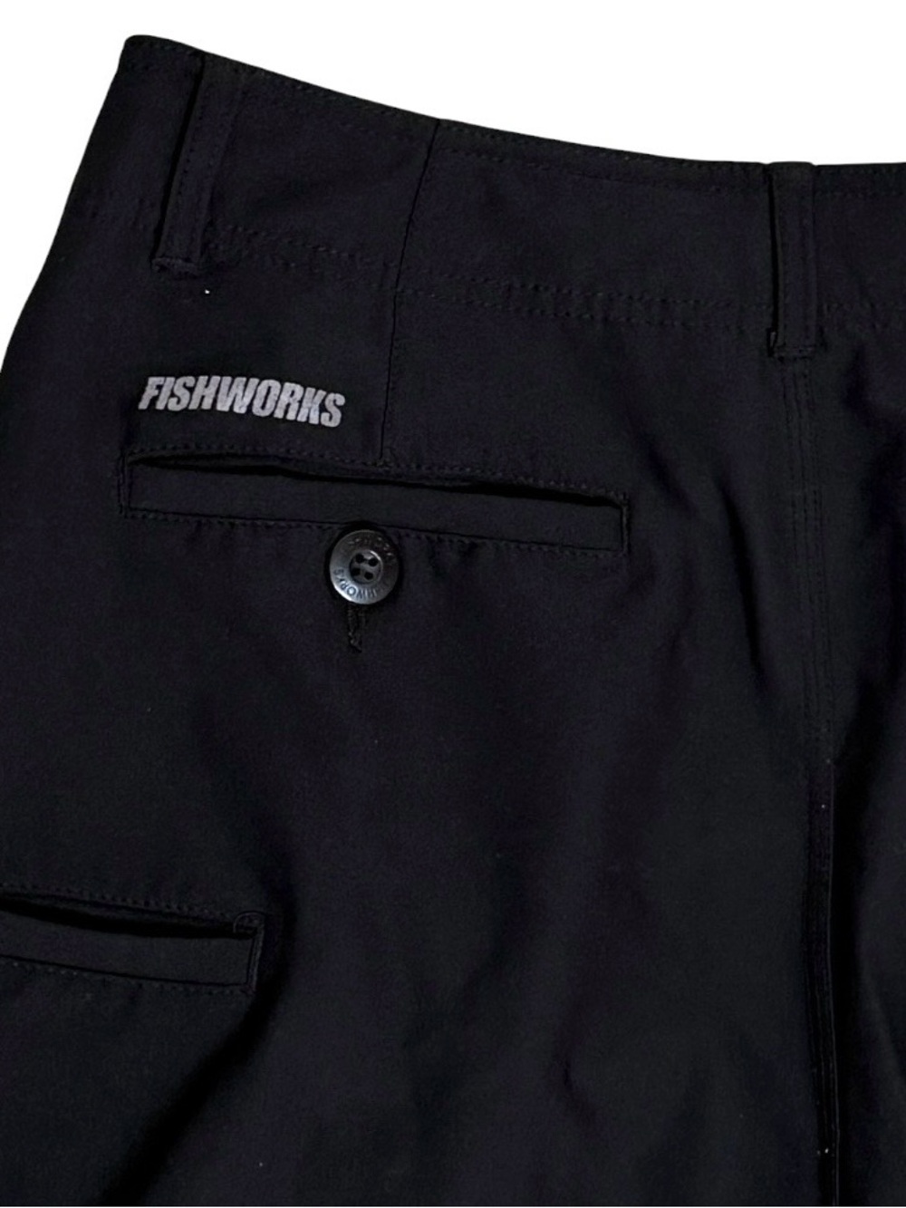 Fishworks Quattro Stretch Men's Fishing Shorts Black Size 32- 10” Inseam - Picture 5 of 9